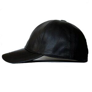 Genuine Lambskin Leather Baseball Cap – Premium Adjustable Hat
